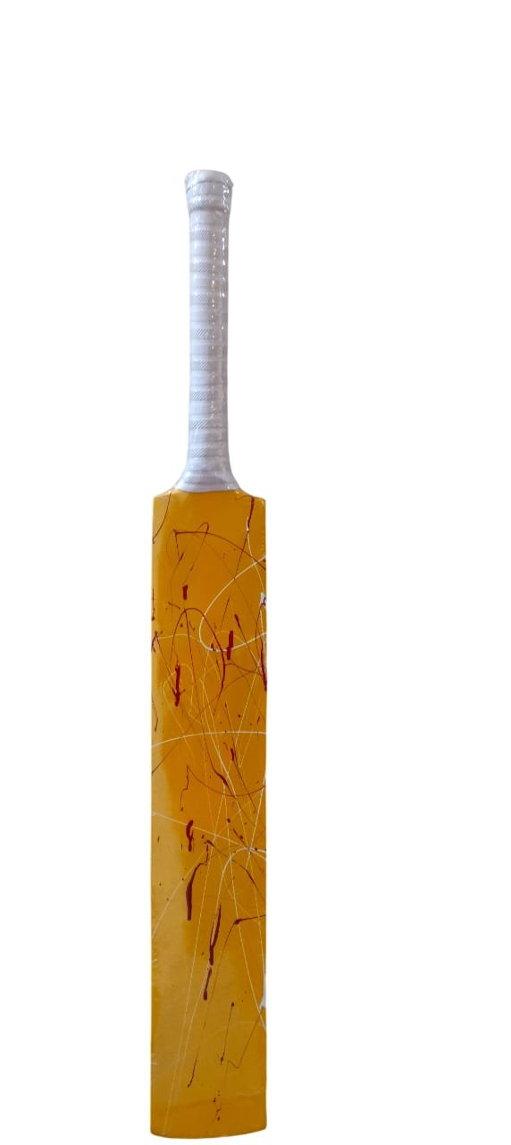 TNS Tennis bat-Kashmir Willow | Standard Size Cricket Bat | Lightweight | Soft & Medium Tennis Ball Play | Durable Rubber Grip | Fast Swing Groove Design